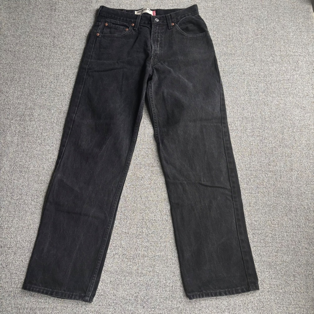 Levis Jeans Mens 30x30 550 Relaxed Fit Black Y2K Denim Tapered Leg Pants